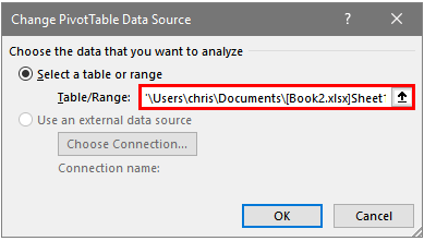 Break excel external link in Pivot Table