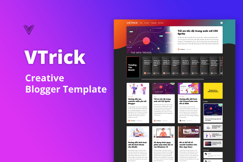 VTrick Creative Blogger Template Free Download