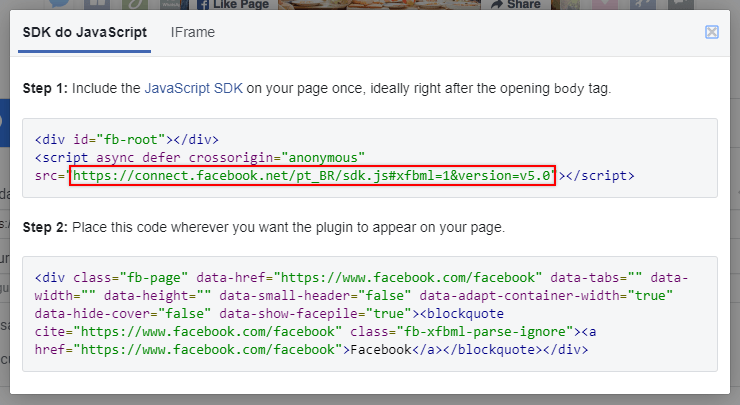 Get Facebook SDK code